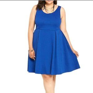 NWOT Torrid Blue Scuba Skater Dress 4